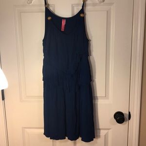 Navy blue dress with ruffles